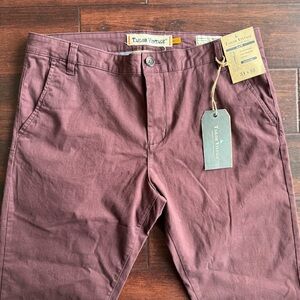 Tailor Vintage Mens 34x32 Slim Fit Pants Stretch Tapered Leg Raspberry NWT